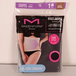 Maidenform Flexees Shapes Cool Comfort Firm Waist Cincher Nipper Black 3XL New